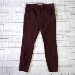 Madwell Burgundy Red High Riser Skinny jeans Size 30